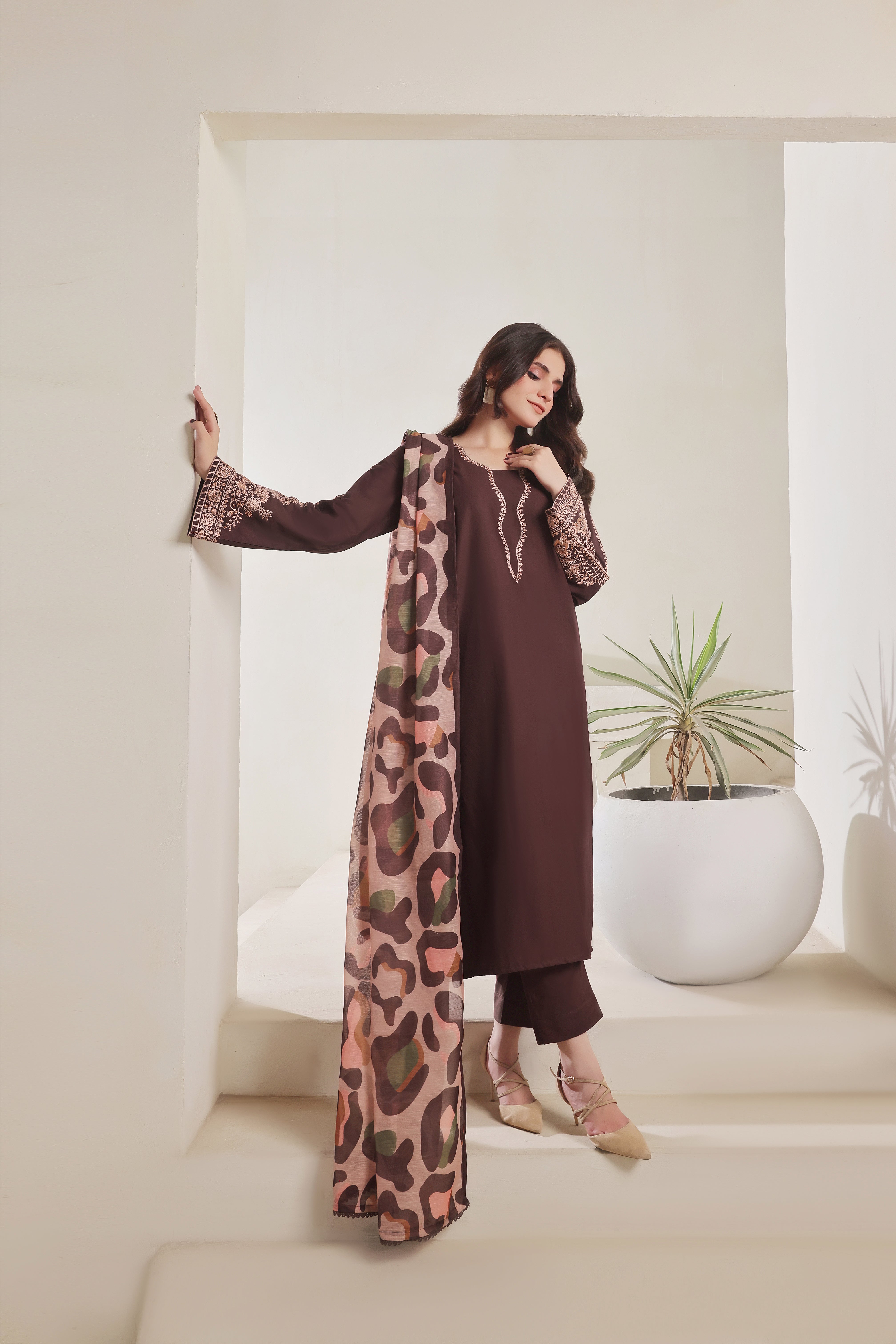 Savannah Embroidered 3PC Lawn Dress