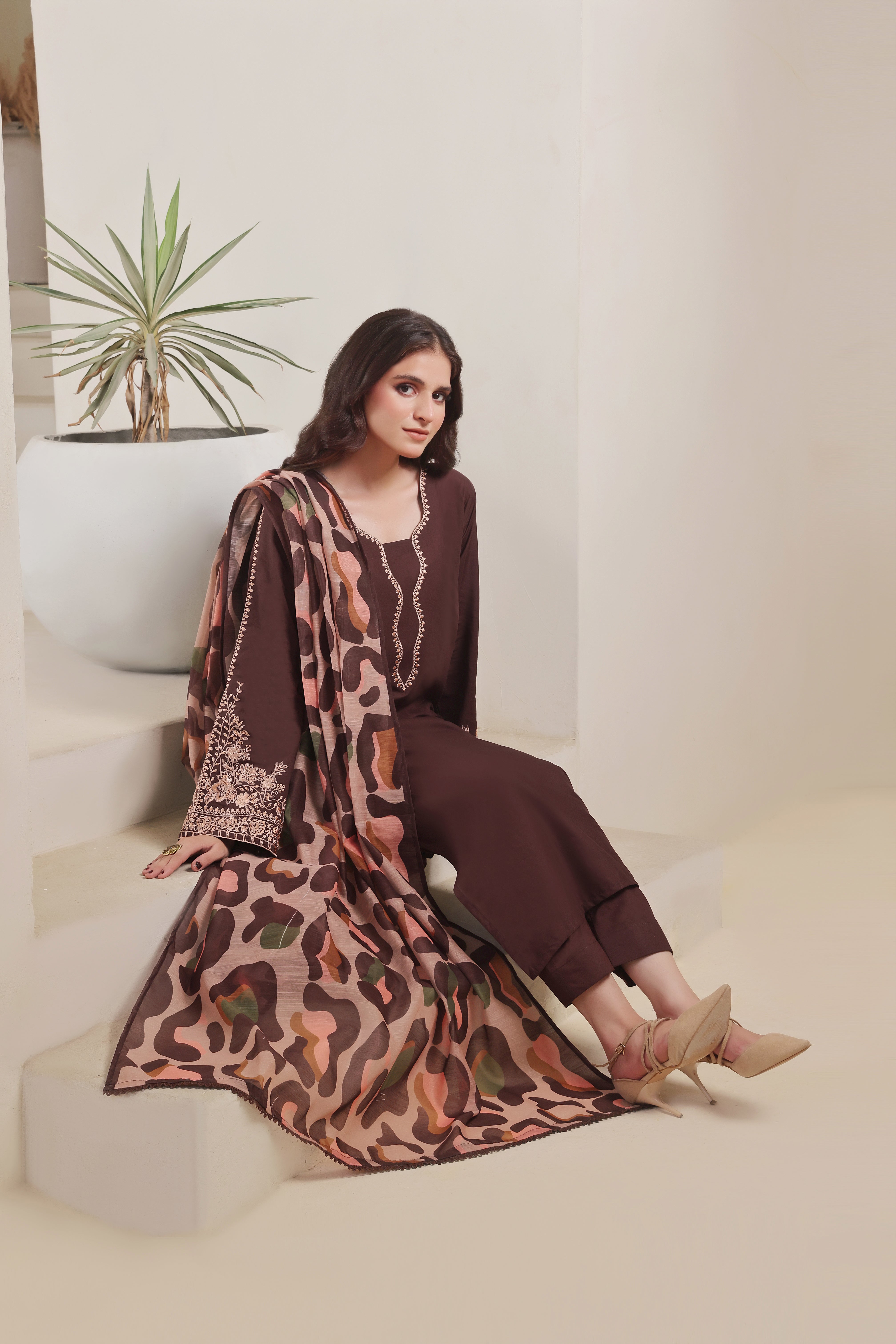 Savannah Embroidered 3PC Lawn Dress