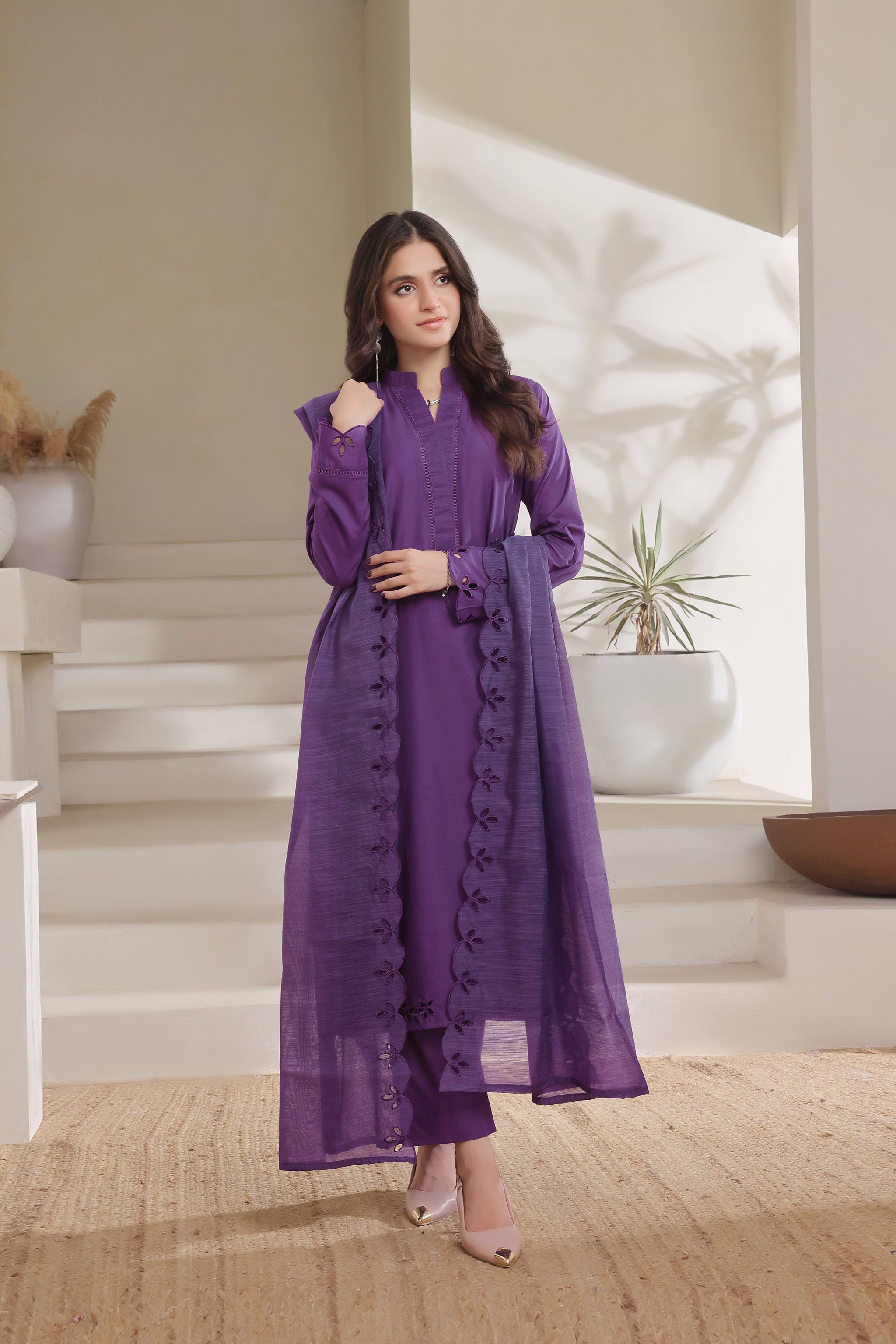 lawn embroidered dresses Lawn Dress Beautiful Ladies Dress Design Aneela's All-Over Print Embroidered Lawn Dress With Chiffon