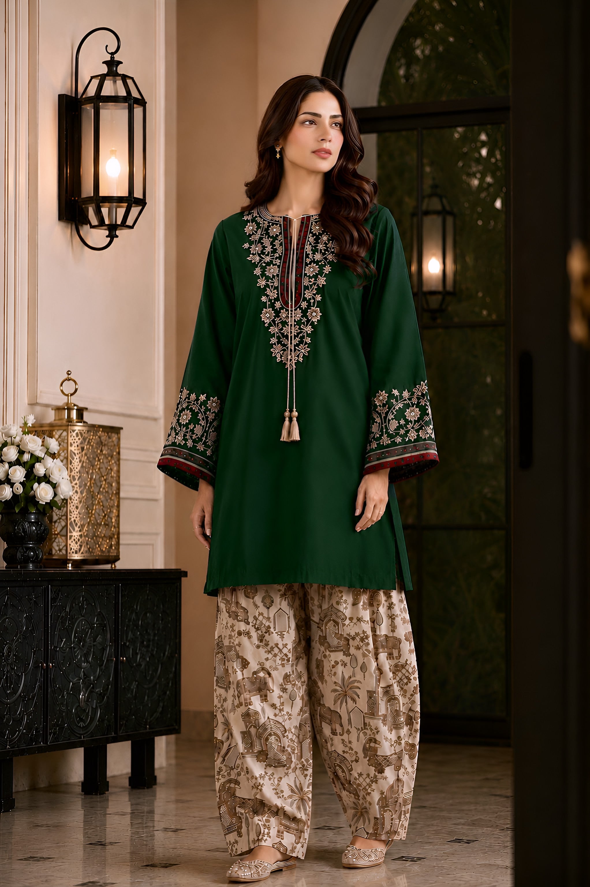 Mosaic Emb. Lawn 2PC