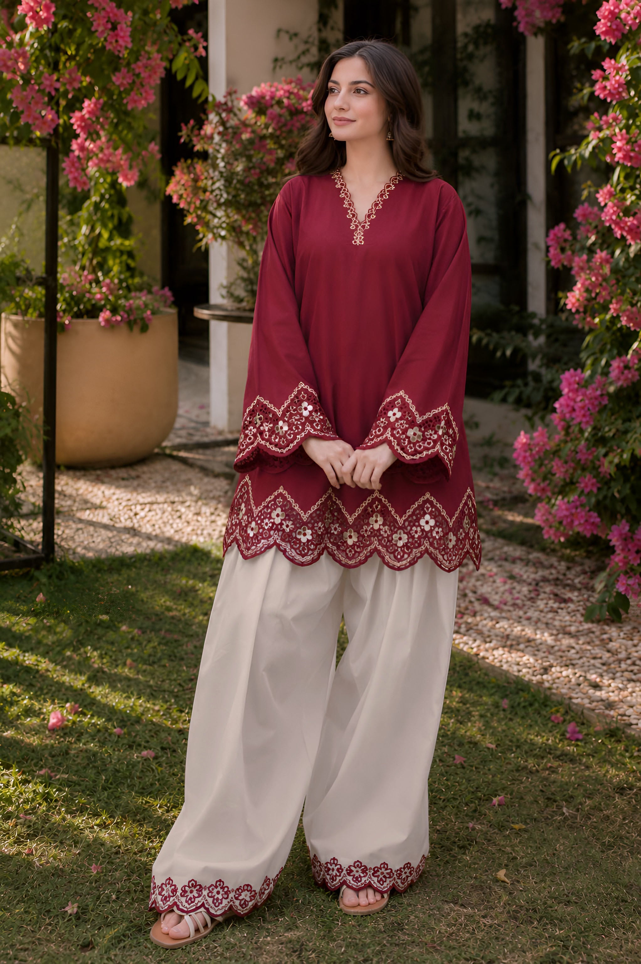Nina Emb. Lawn 2PC Dress