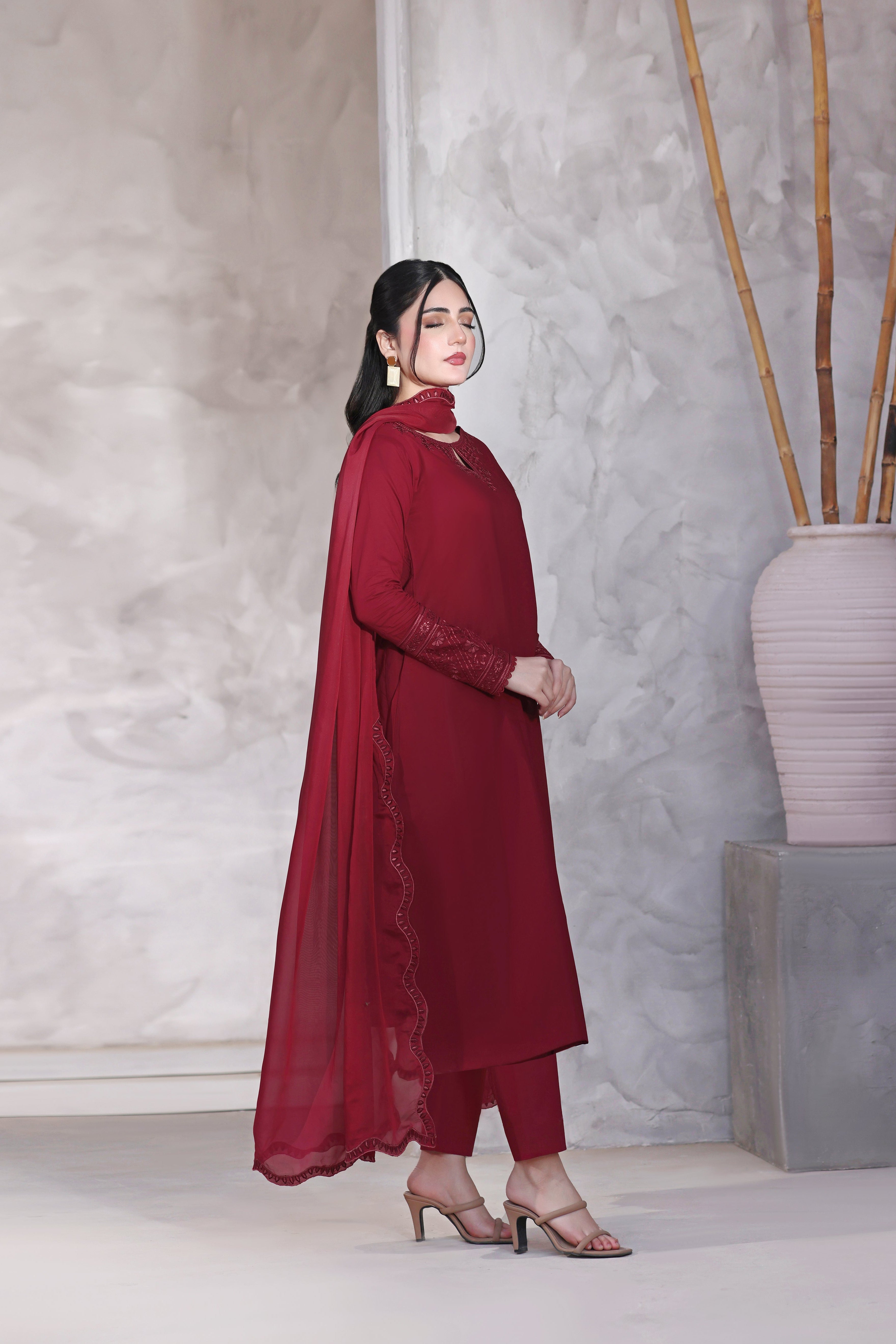 Nora Embroidered 3PC Lawn Dress