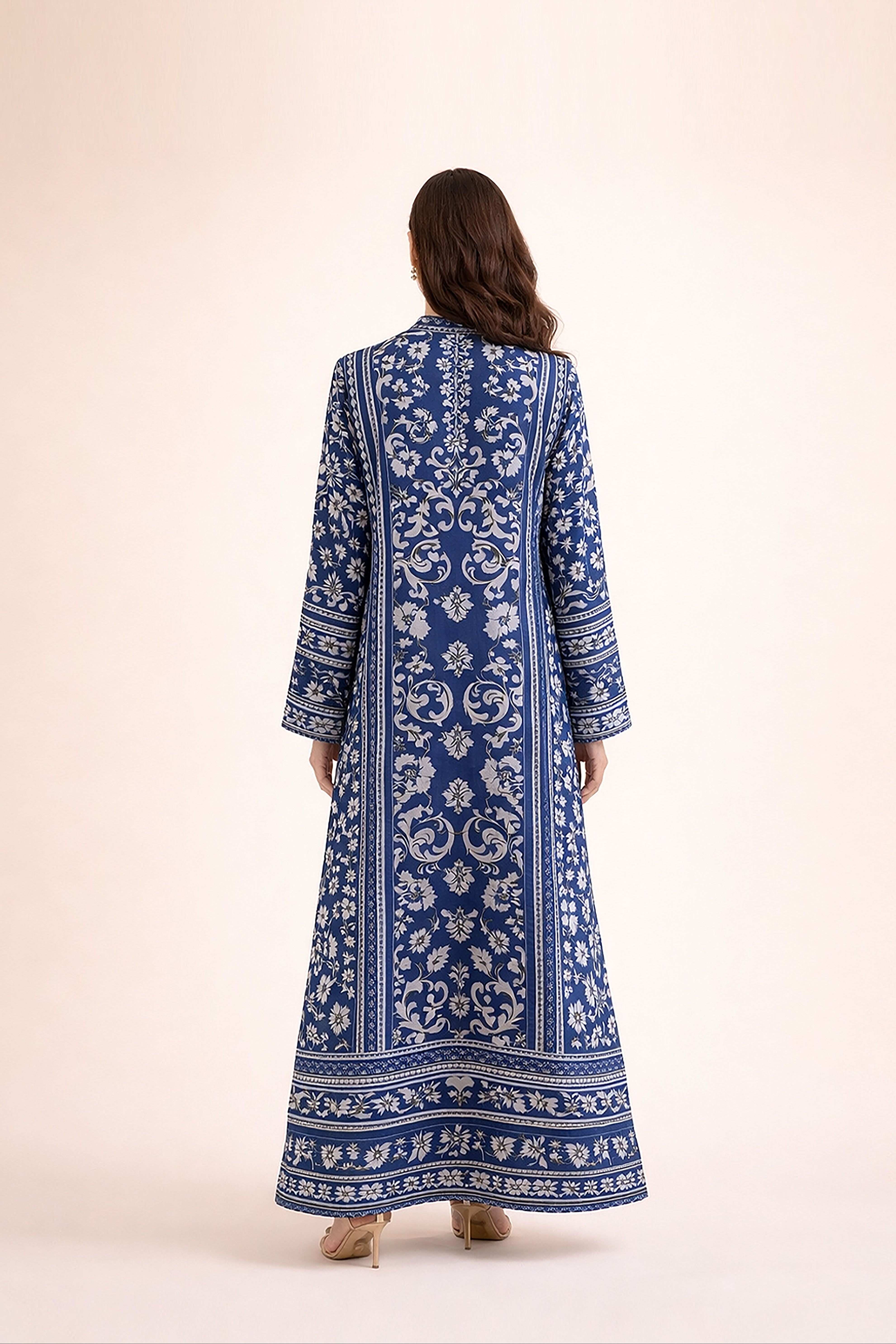 Oasis Printed Raw Silk Kaftan