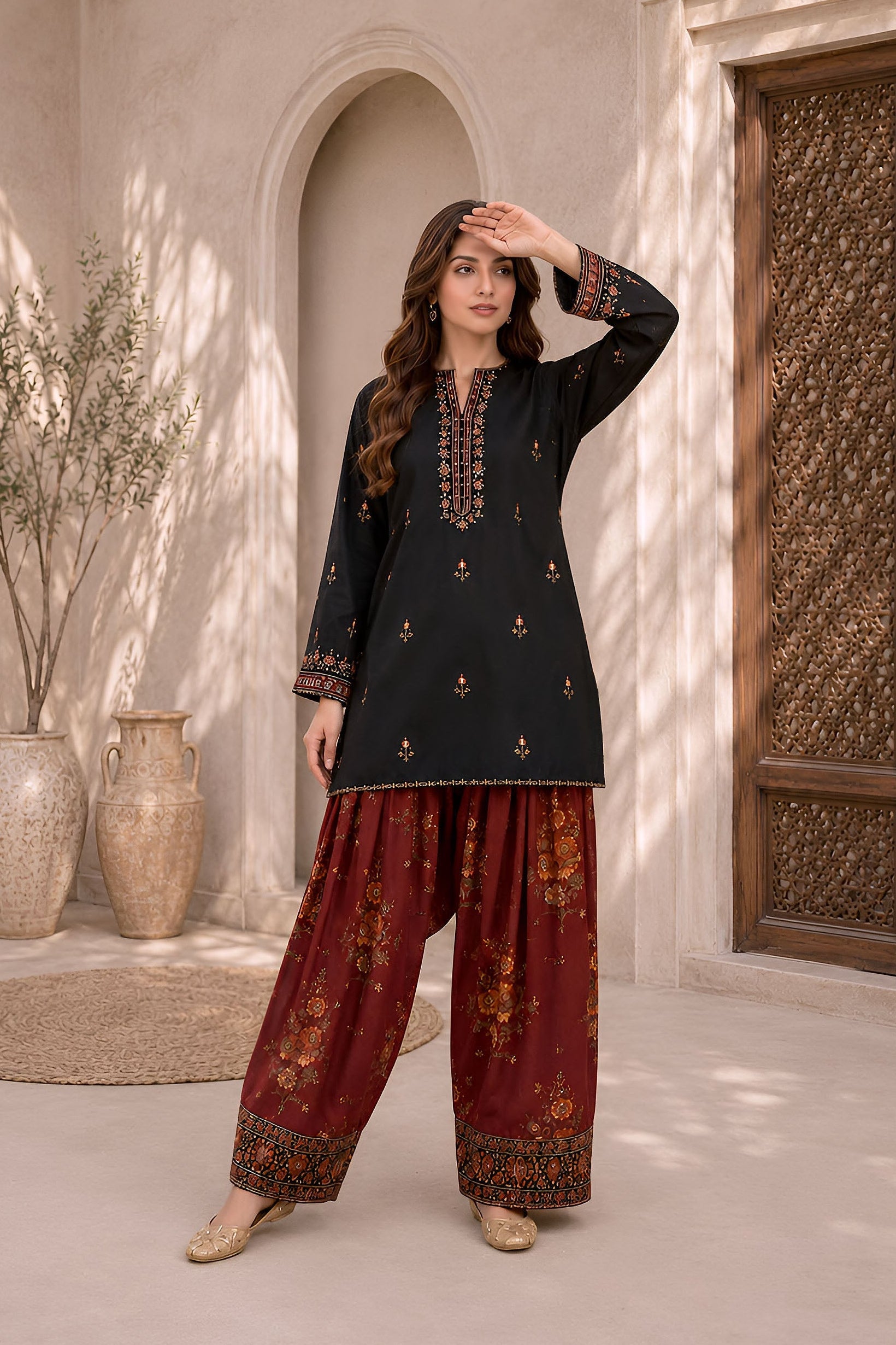 Reve Emb. Lawn 2PC Dress