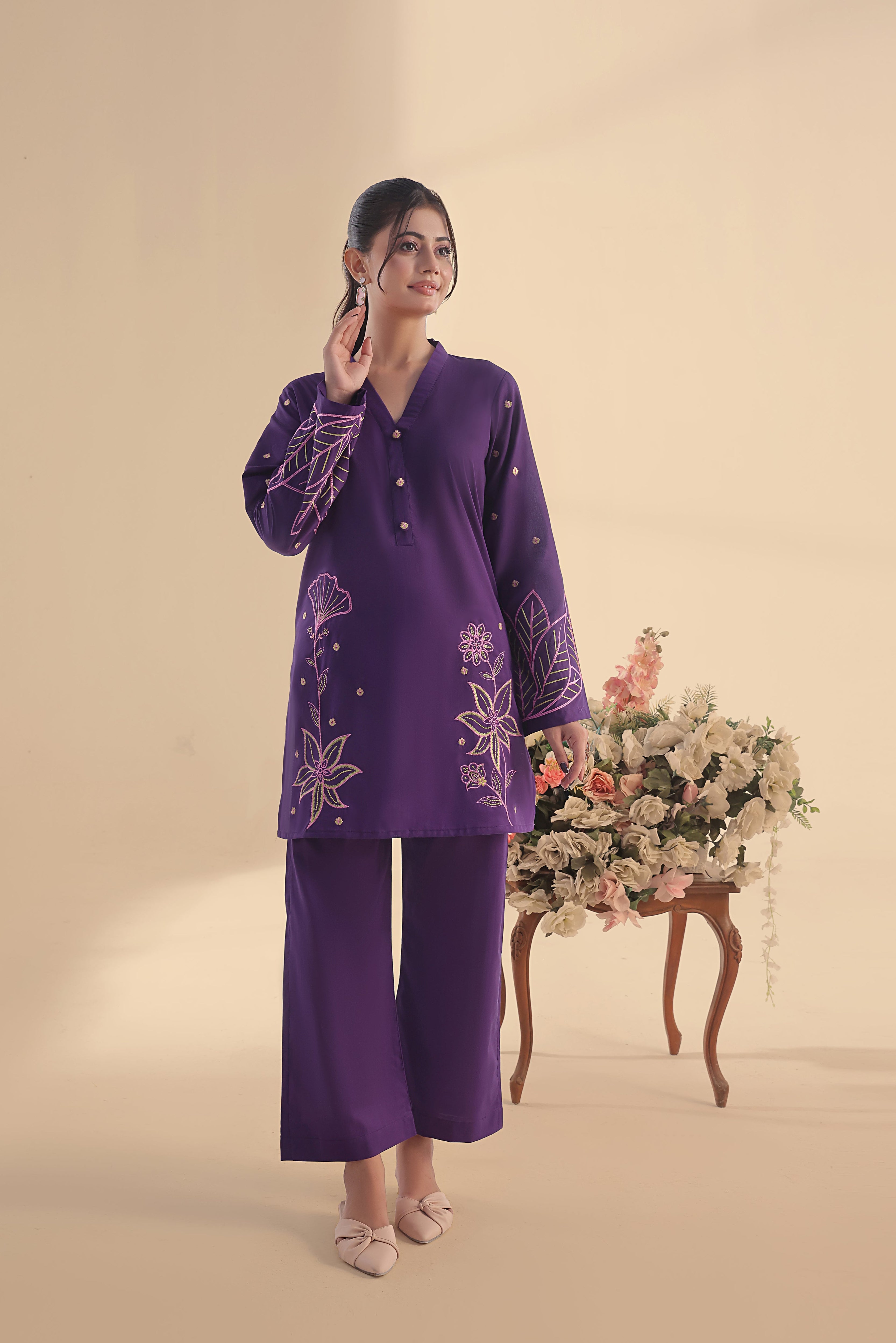 Saga Embroidered Lawn 2PC Dress