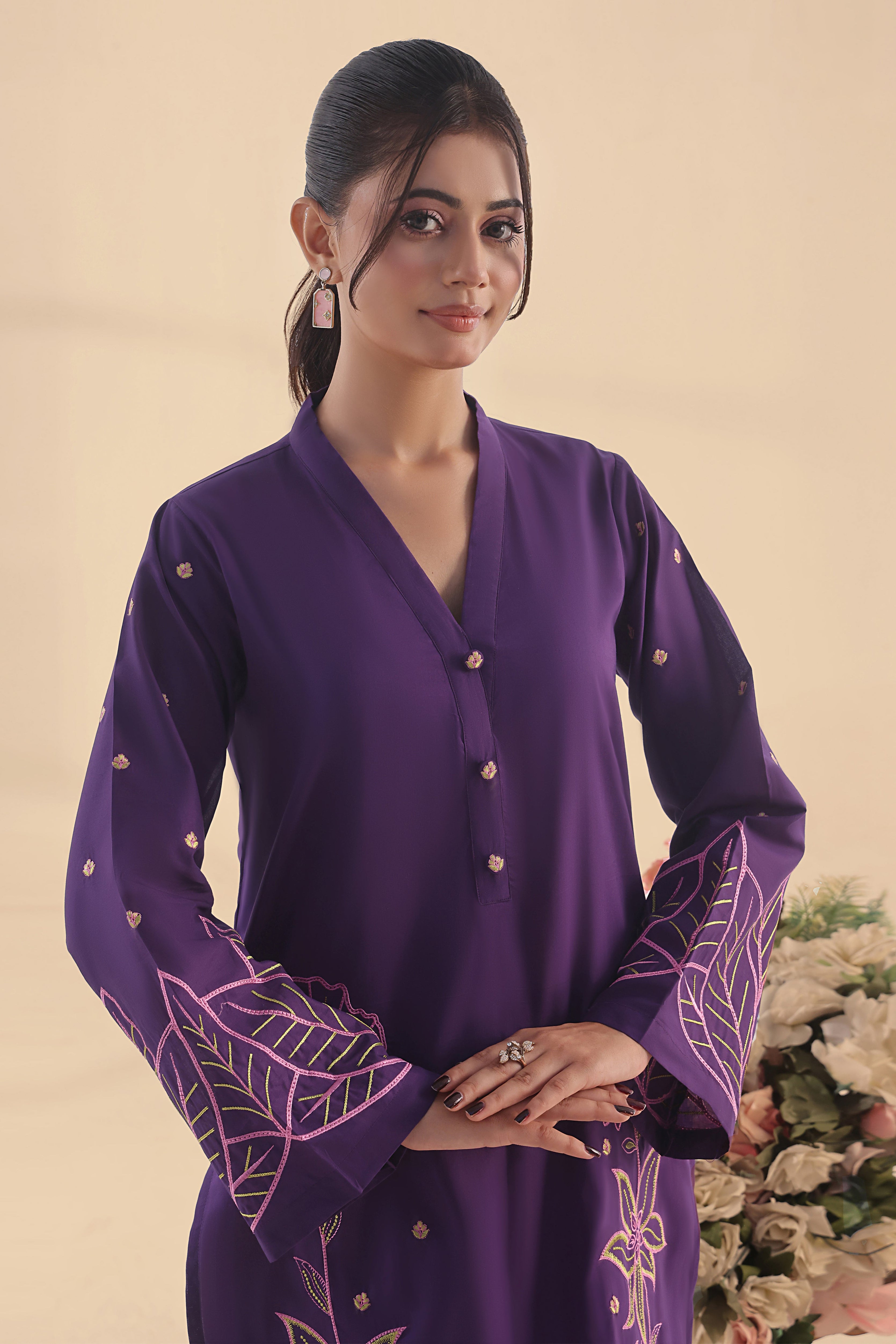 Saga Embroidered Lawn 2PC Dress