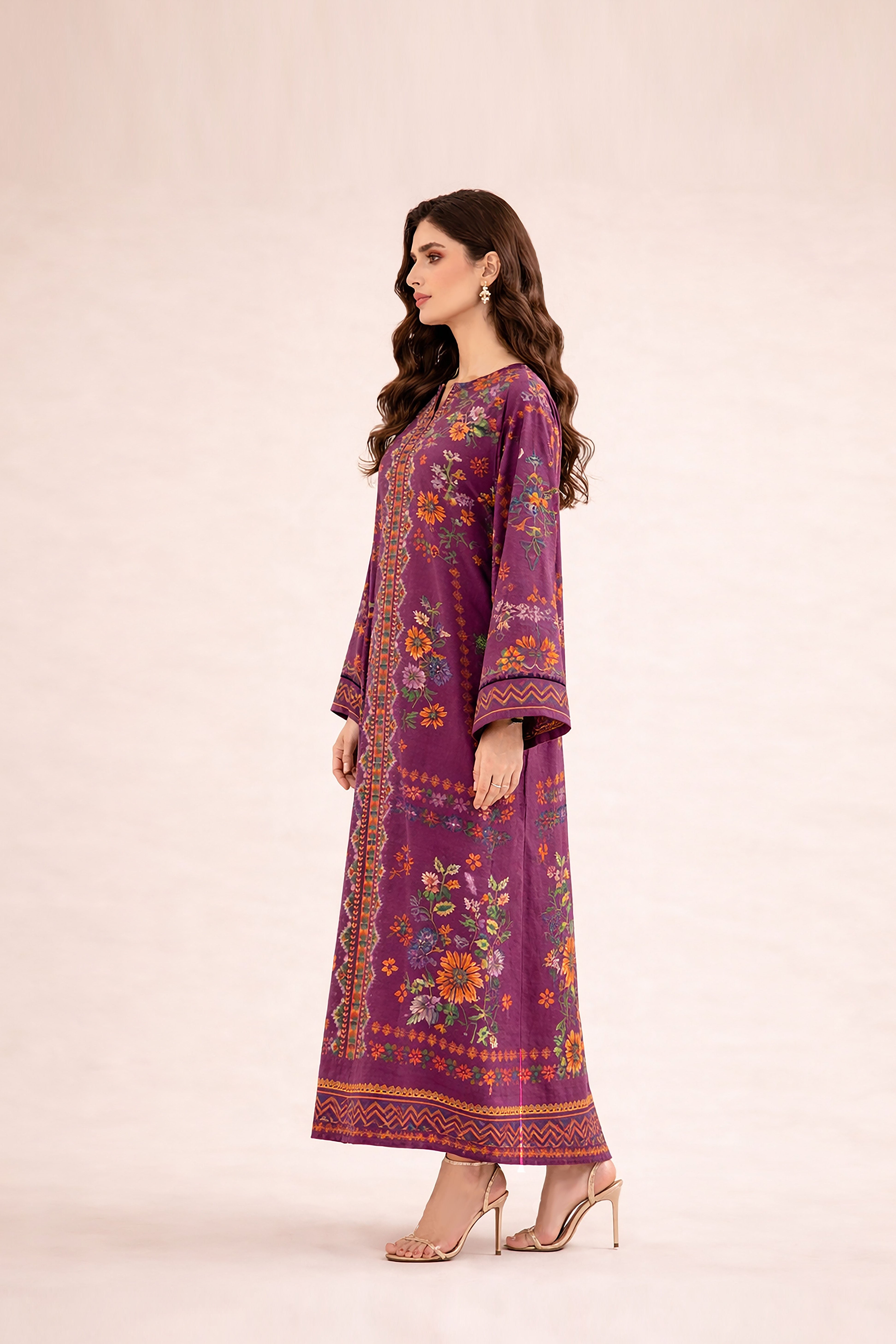 Selene Printed Raw Silk Kaftan