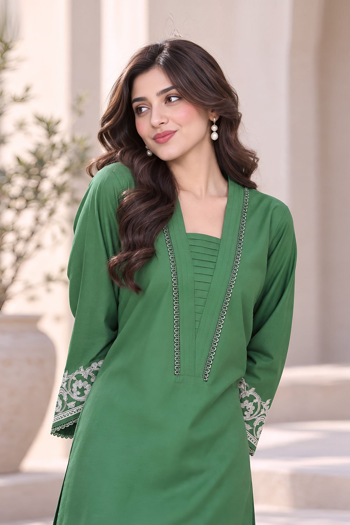 Spring Embroidered coord Lawn Dress