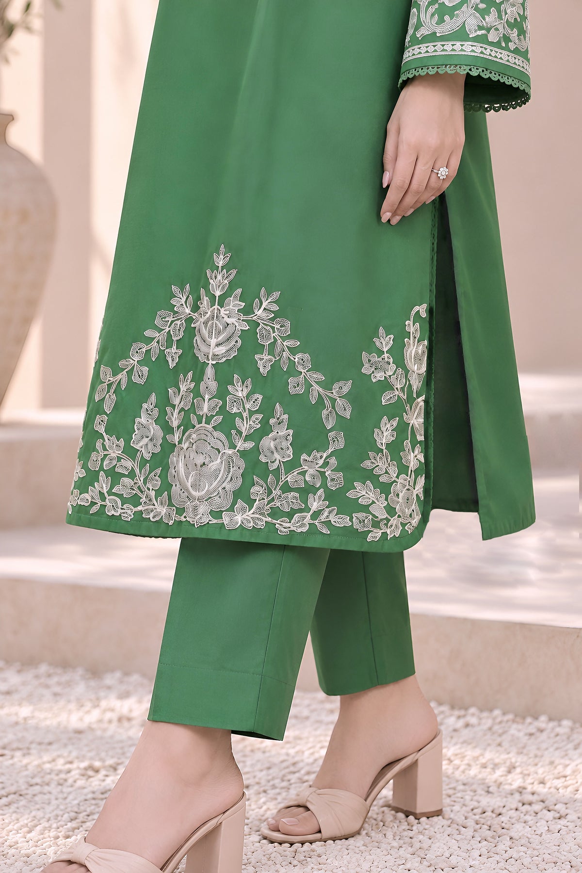 Spring Embroidered coord Lawn Dress