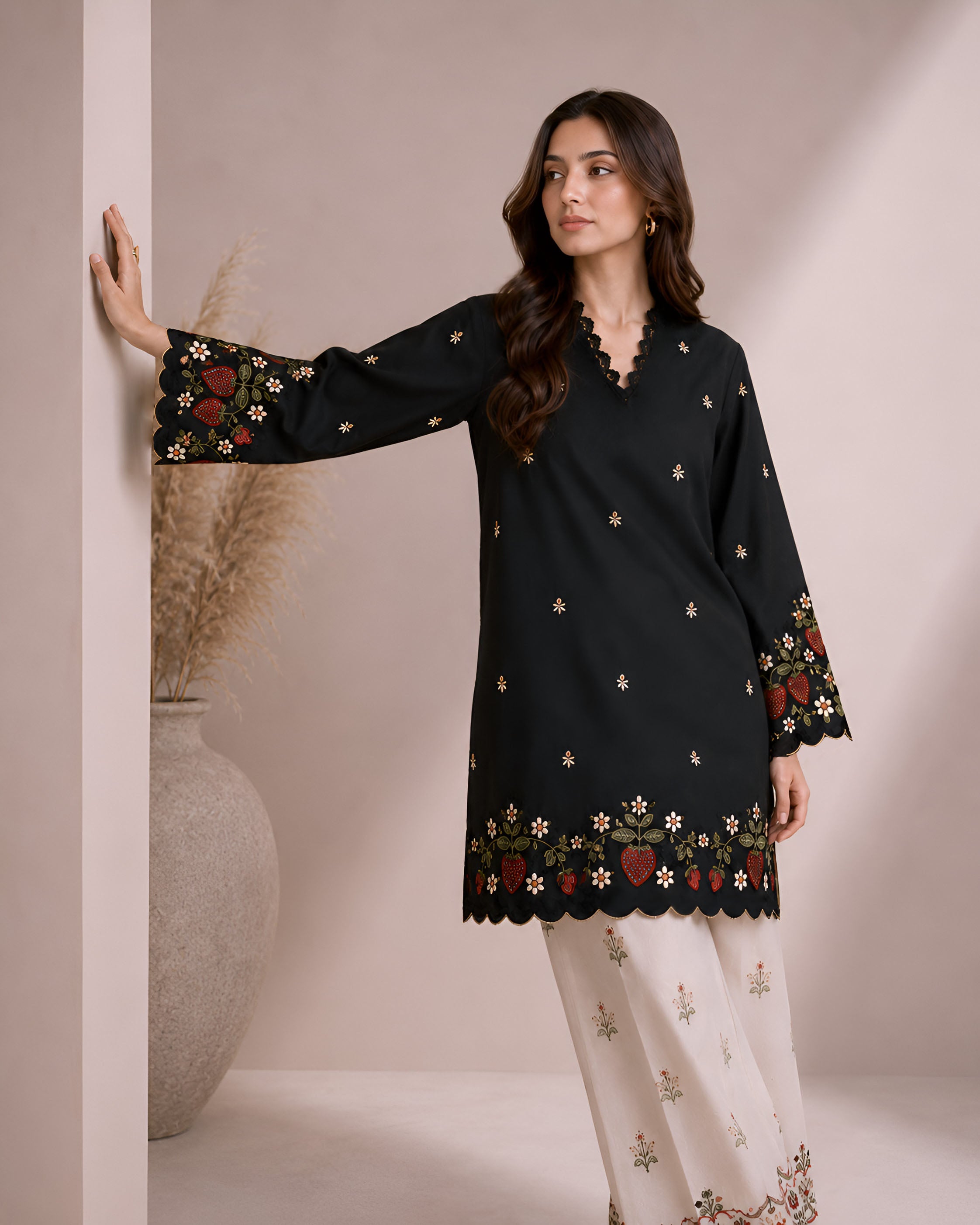 Strawberry Emb. Lawn 2PC Dress