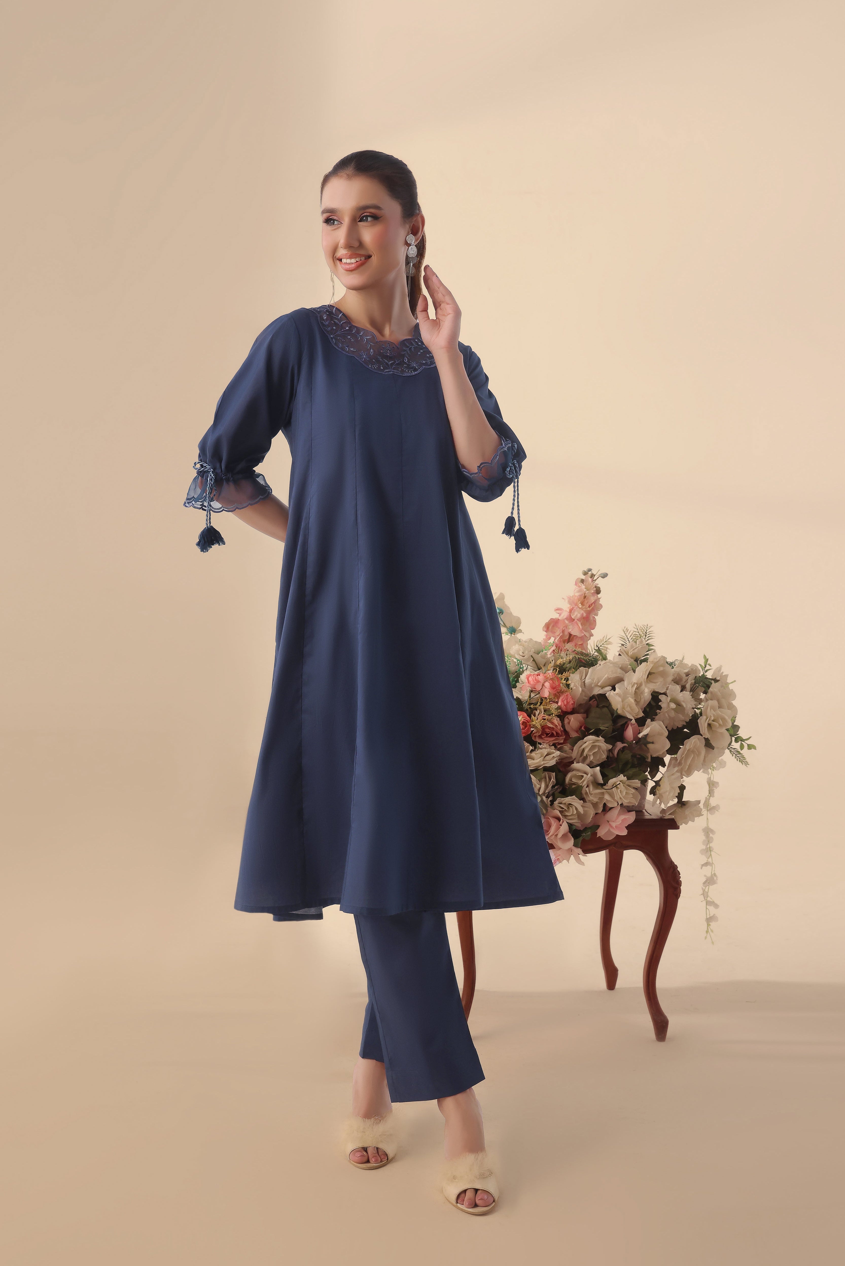 Swirl Embroidered Lawn 2PC Dress