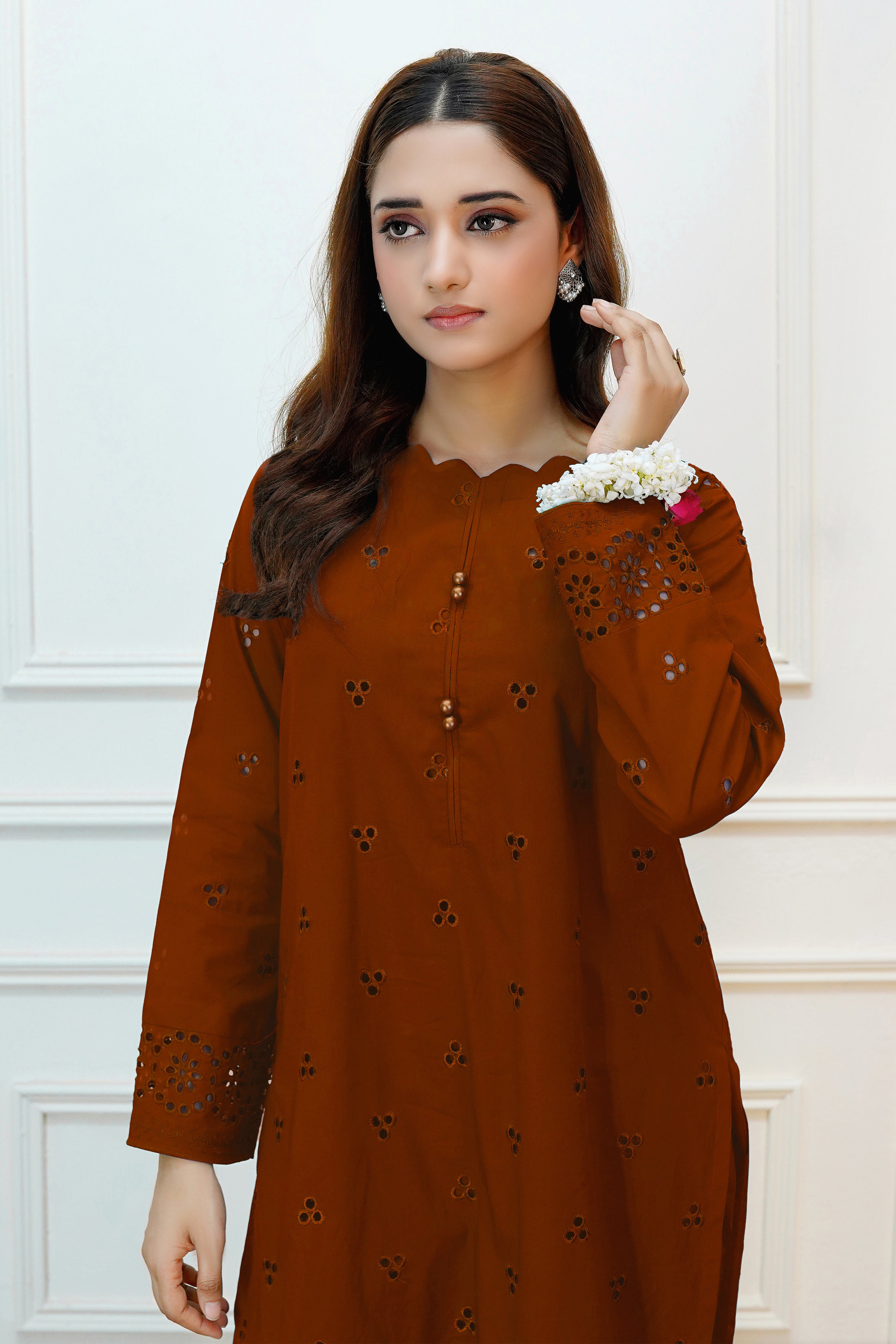 Luxeurs Embroidered Pretwear Designer Lawn Dress