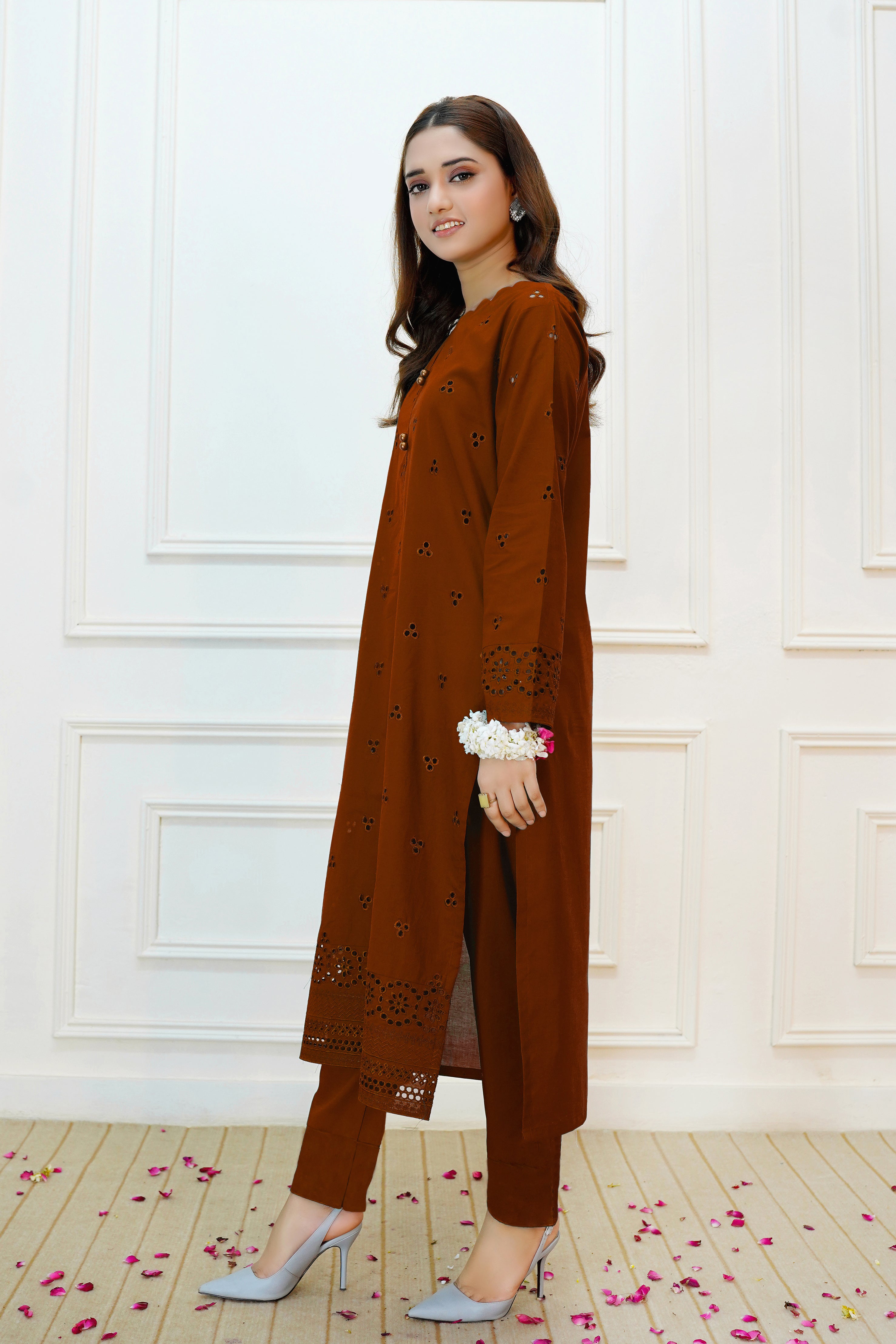 Luxeurs Embroidered Pretwear Designer Lawn Dress