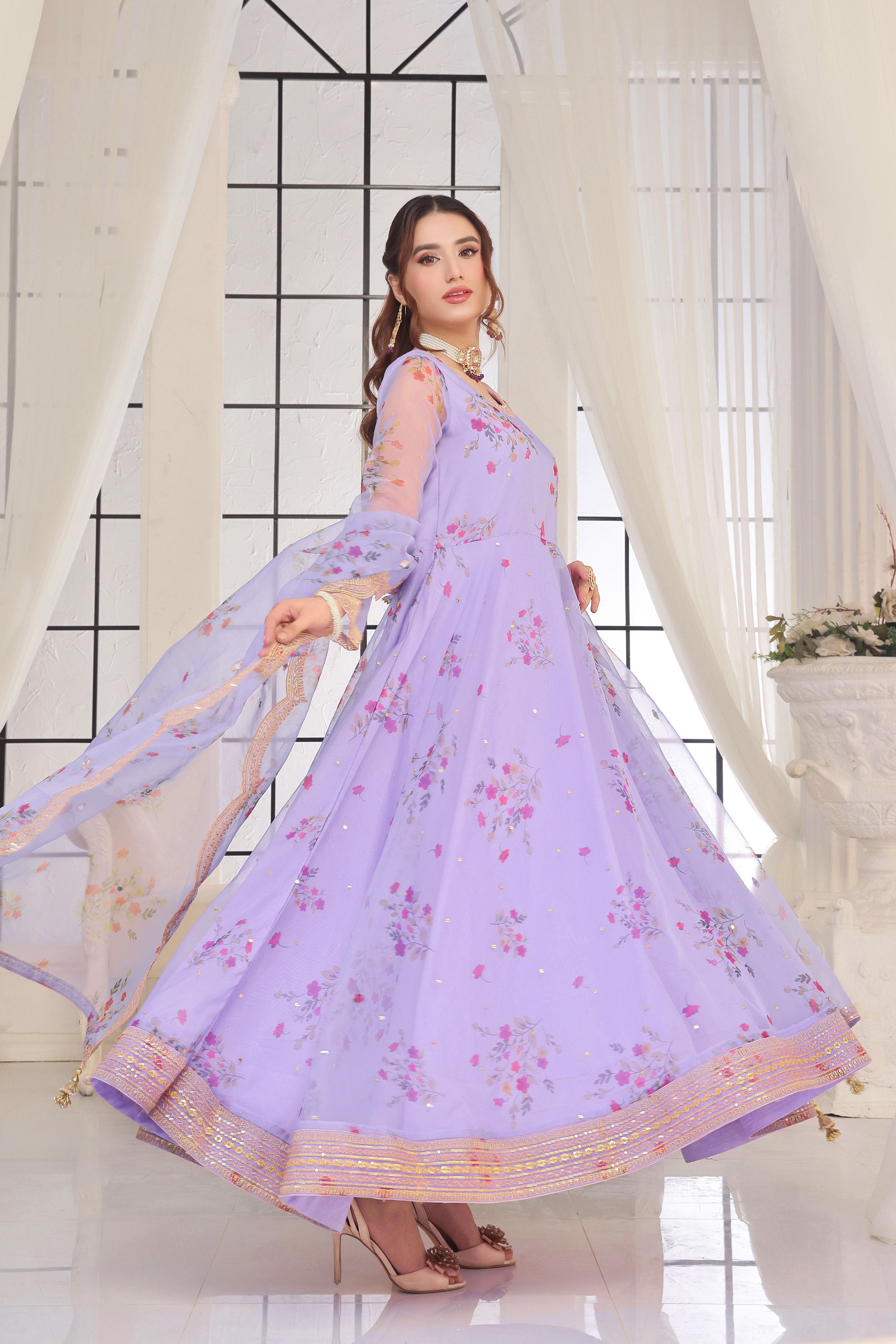 Shokh-e-Nazar Stitched 3PC Formal Organza Dress