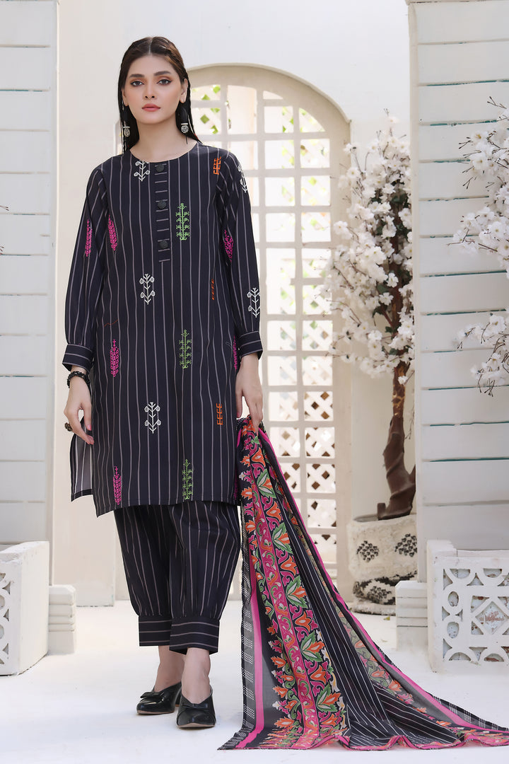 Ethinic Vibes Stitched 2 Piece Embroidered Lawn Cotton Suit