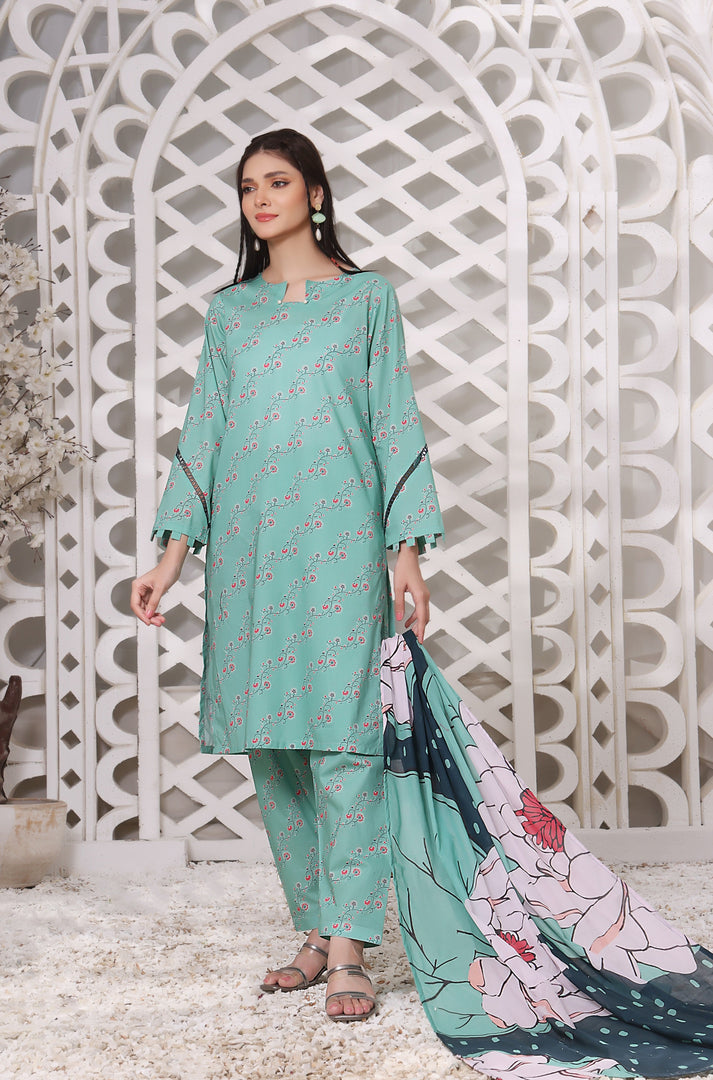 Blooming Garden Stitched 3 Piece Embroidered Lawn Suit