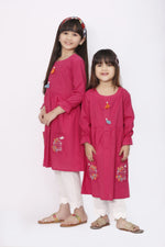 Load image into Gallery viewer, Dove Stitched 2 Piece Embroidered Cotton Suit For Kids
