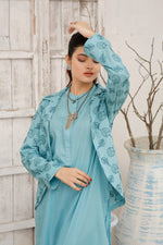 Load image into Gallery viewer, Icy Stitched 3 Piece Cotton Suit with  Embroidered Coat