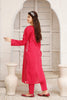 Raspberry Stitched 2pc Embroidered Suit
