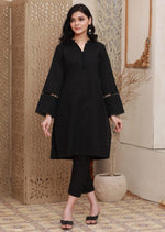 Load image into Gallery viewer, Black Stitched 2 Piece Solid Cotton Suit
