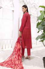 Load image into Gallery viewer, Ikat Stitched 3 Piece Embroidered Lawn Cotton Suit
