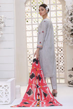 Load image into Gallery viewer, Ziczac Stitched 3 Piece Embroidered Lawn Cotton Suit
