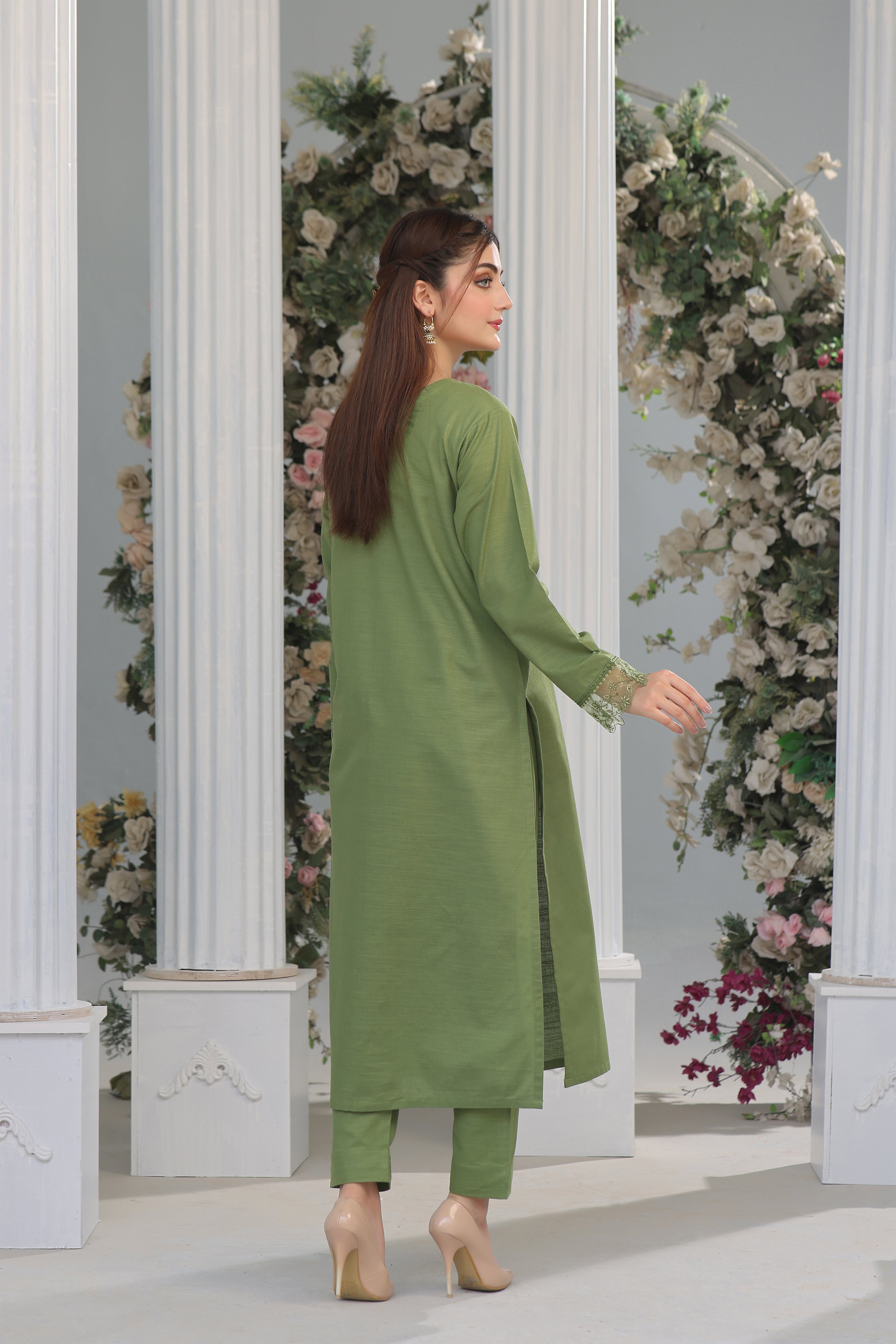 Luxeurs Khaddar Stitched Embroidered Dress