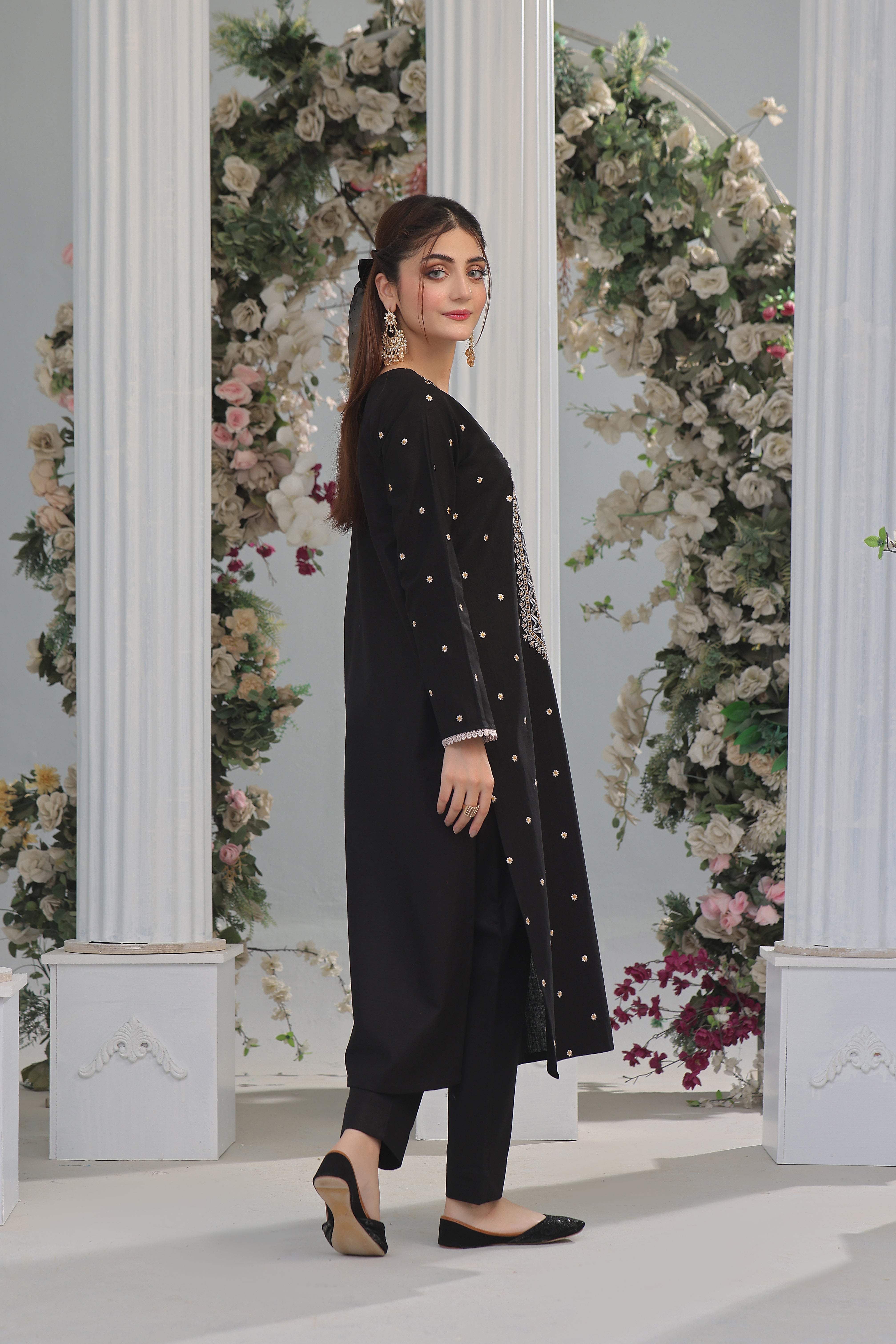 Luxeurs Khaddar Stitched Embroidered Dress