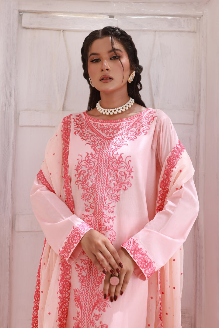 Luxeurs Embroidered Pretwear Designer Lawn Dress