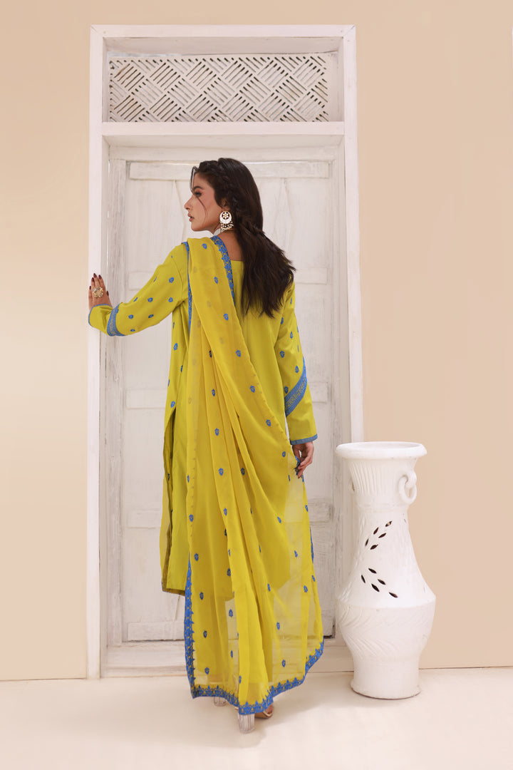 Luxeurs Embroidered Pretwear Designer Lawn Dress