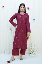 Load image into Gallery viewer, Terracotta 2PC Embroidered Lawn Dress
