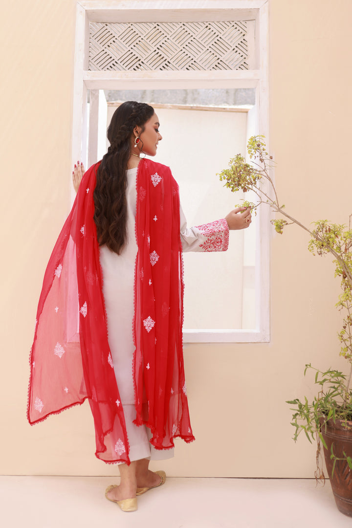 Luxeurs Embroidered Pretwear Designer Lawn Dress