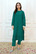 Load image into Gallery viewer, Green Schiffli Lawn 2PC Dress
