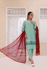 Load image into Gallery viewer, Luxeurs Embroidered Pretwear Designer Lawn Dress
