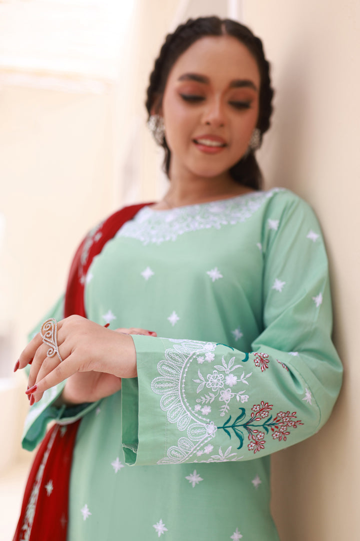 Luxeurs Embroidered Pretwear Designer Lawn Dress