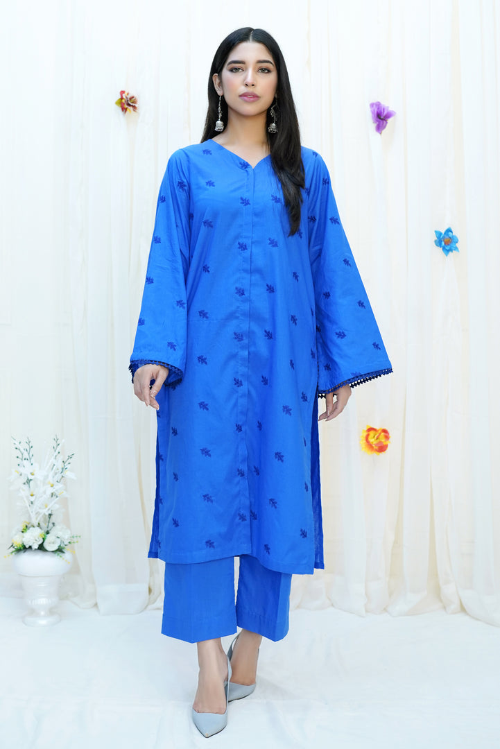 Azure 2PC Embroidered Lawn Dress