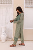 Moss Green Embroidered Lawn Stitched Dress