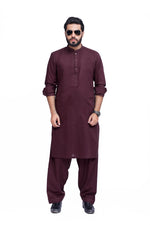 Load image into Gallery viewer, Men&#39;s Brown Stitched Cotton Shalwar Kameez