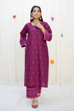 Load image into Gallery viewer, Red Plum 2PC Embroidered Lawn Dress
