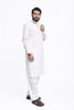 Mens' White Stitched Cotton Shalwar Kameez