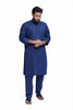 Mens' Blue Stitched Cotton Shalwar Kameez