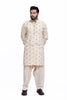 Mens' Beige Stitched Cotton Shalwar Kameez