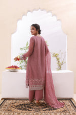 Load image into Gallery viewer, Pink Chiffon Formal Stitched Dress
