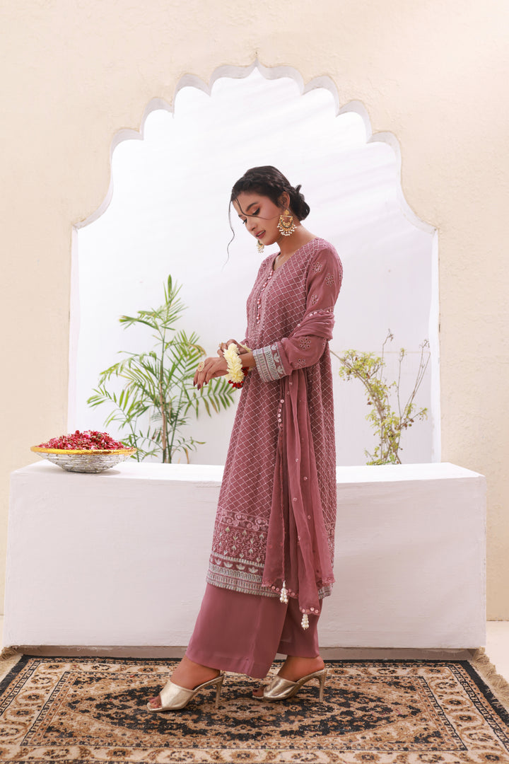 Luxeurs Embroidered Chiffon Stitched Formal Dress