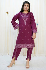 Load image into Gallery viewer, Ruby Rush 2PC Embroidered Lawn Dress
