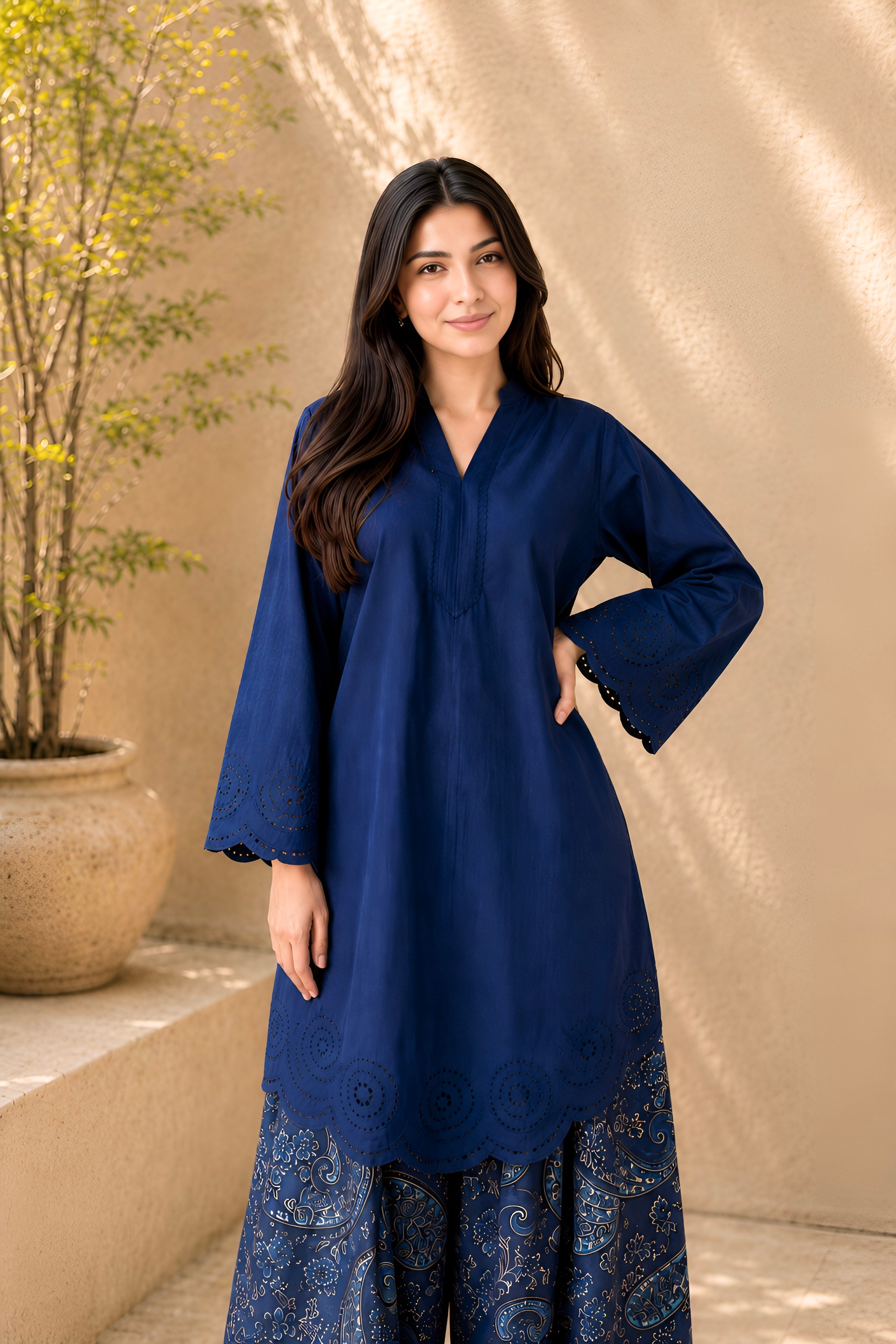Pansy Embroidered 2PC Dress