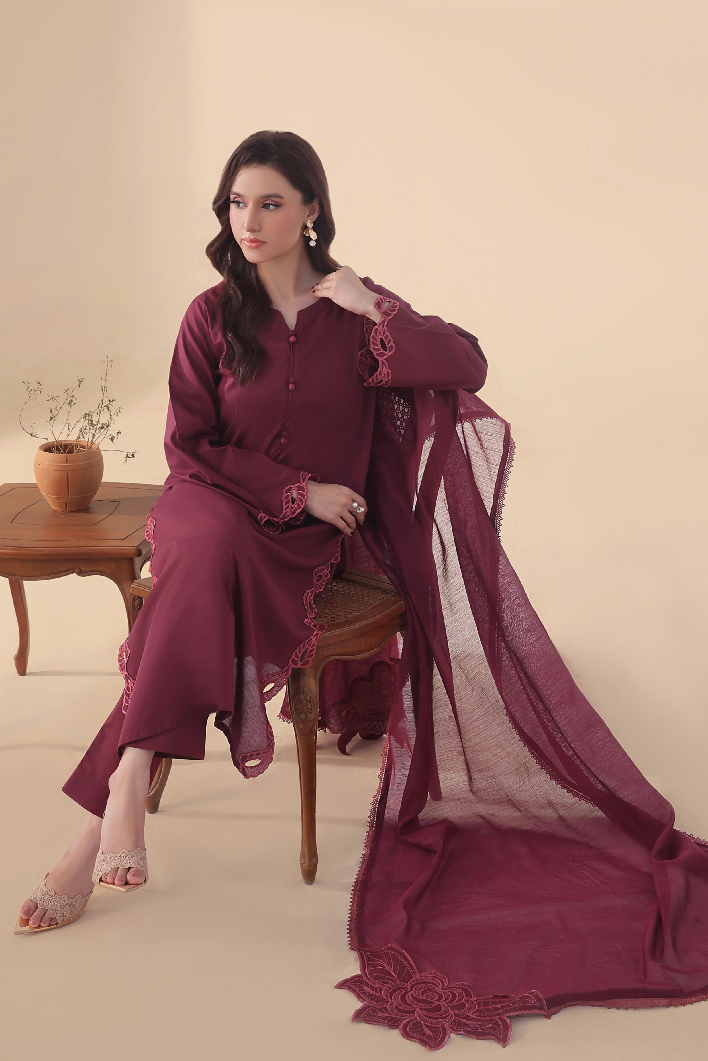 Camillia Embroidered 3PC Lawn Dress