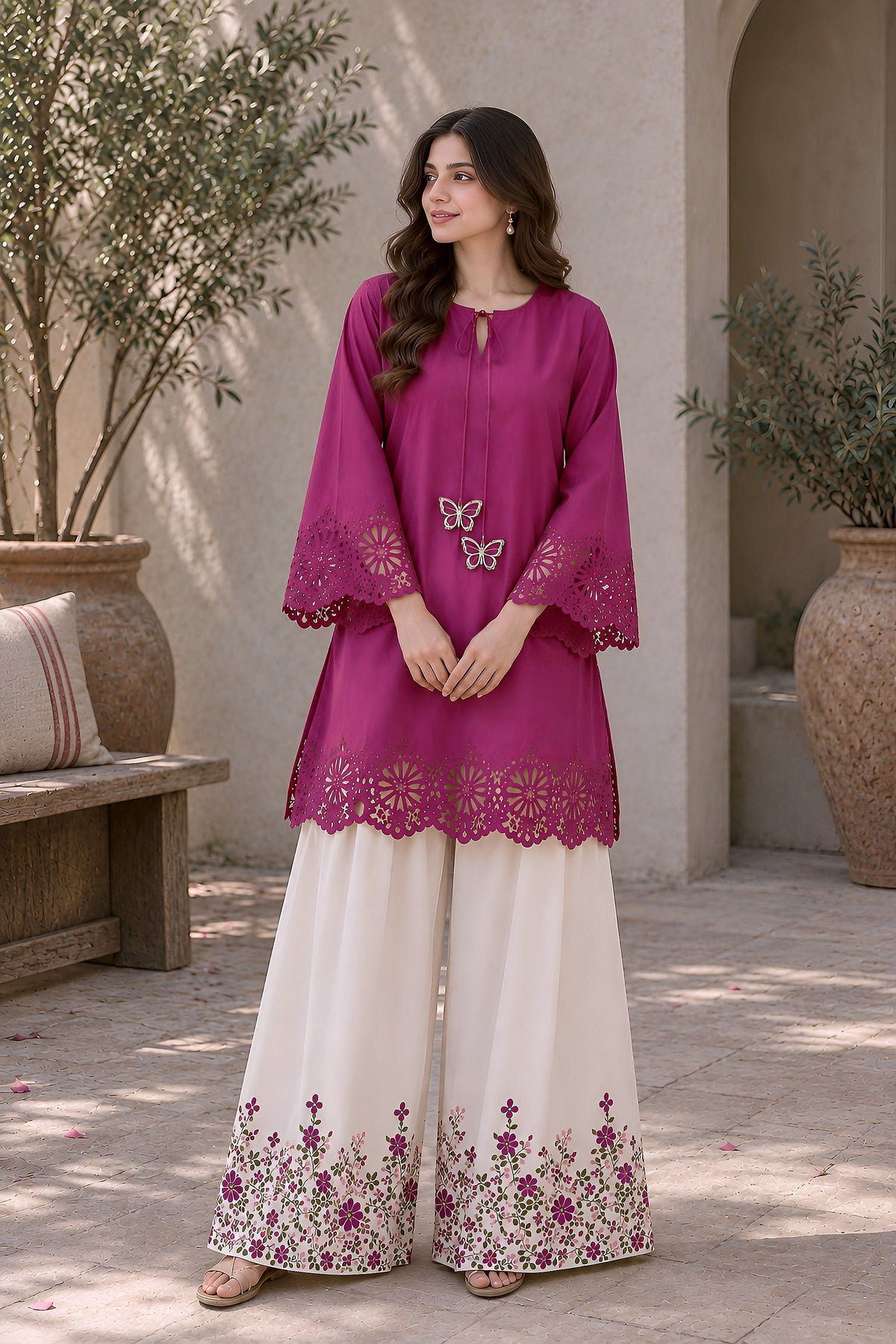 Cherry Emb. Lawn 2PC Dress