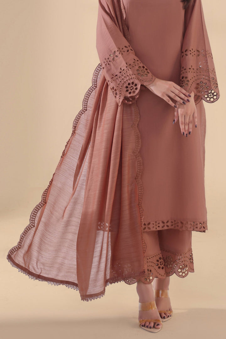 Cinnamon Embroidered 3PC Lawn Dress