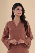 Load image into Gallery viewer, Cinnamon Embroidered 3PC Lawn Dress
